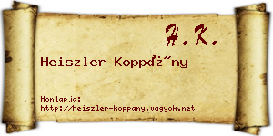 Heiszler Koppány névjegykártya